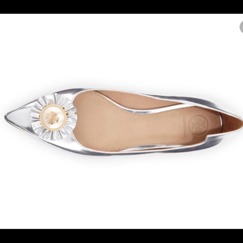 Tory Burch Melody Metallic Leather Flats